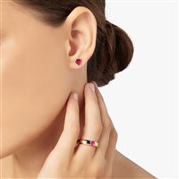 Mono orecchino Dodo Donna 100% Amore in Oro rosa Rubino sintetico 0.60 Ct DHC3000_HEART_SR09R - DHC3000_HEART_SR09R